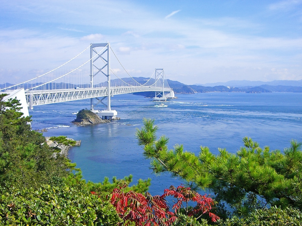 徳島県鳴門市の大鳴門橋（お茶園展望台からの眺め）