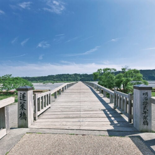 静岡県島田市にある蓬莱橋