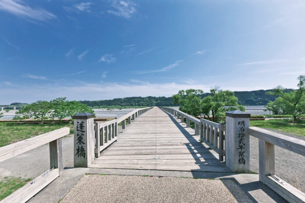 静岡県島田市にある蓬莱橋