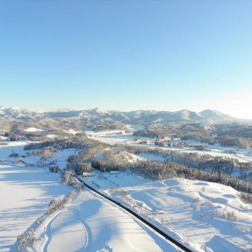 山形県尾花沢市の雪の風景