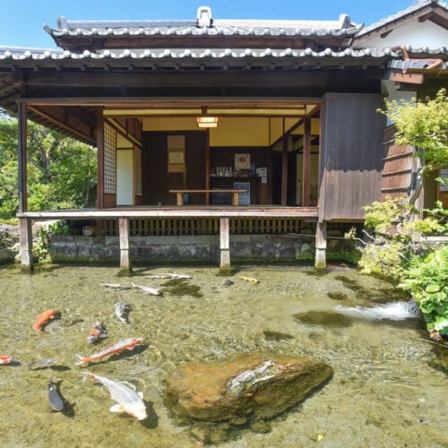 長崎県島原市にある湧水庭園「四明荘」