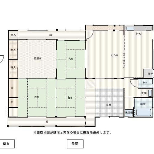 岡山県津山市の物件の間取り図