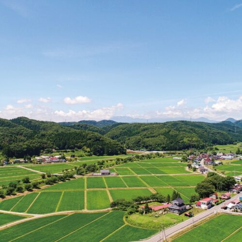 福島県天栄村の農村風景