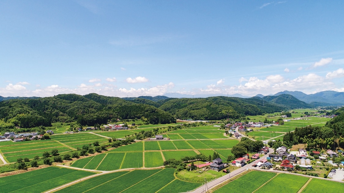 福島県天栄村の農村風景