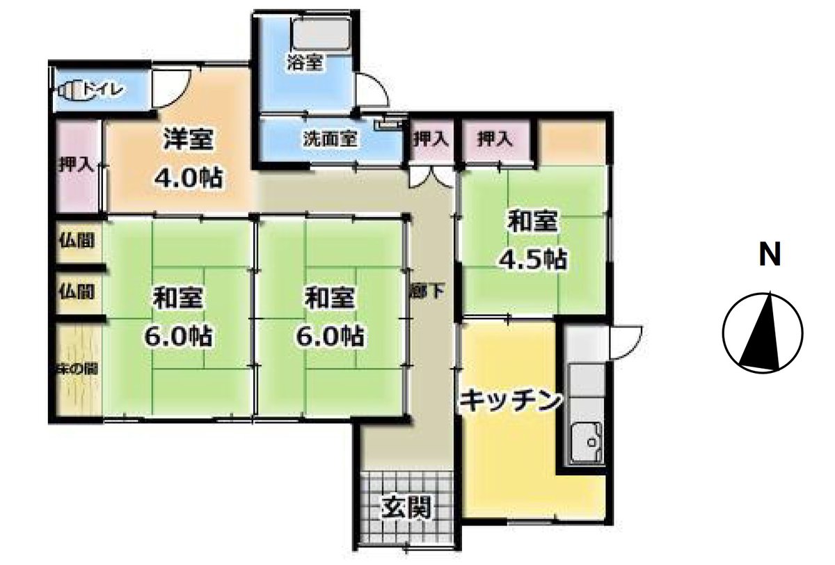 山口県柳井市の物件の間取り図