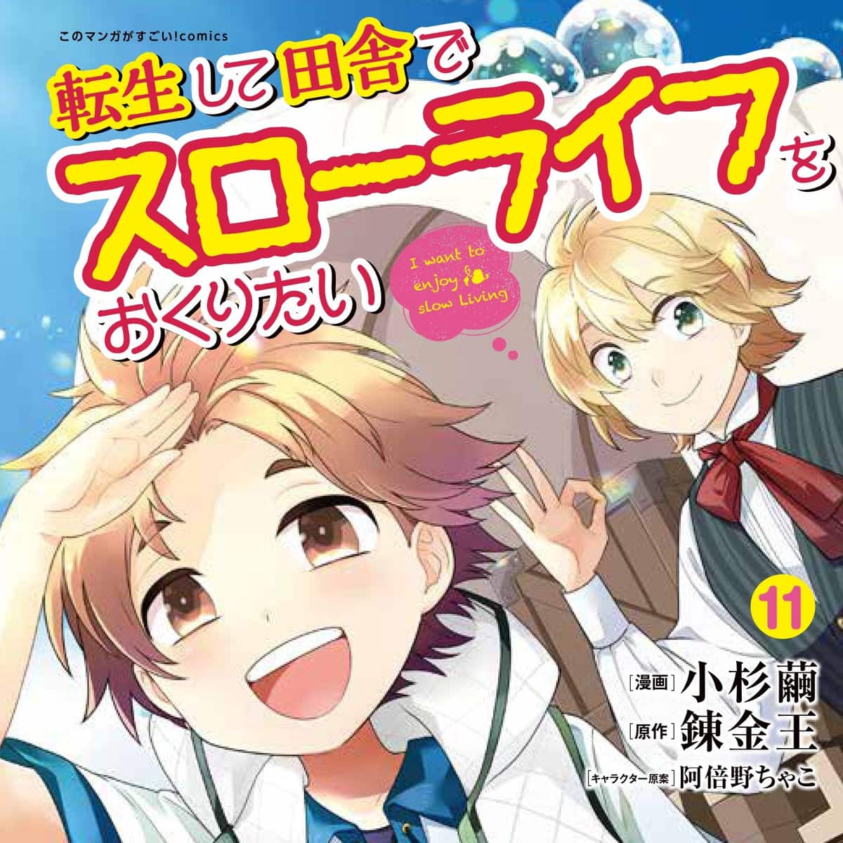 「転生して田舎でスローライフをおくりたい」_11巻ビジュアル　©小杉繭・錬金王・阿倍野ちゃこ／宝島社