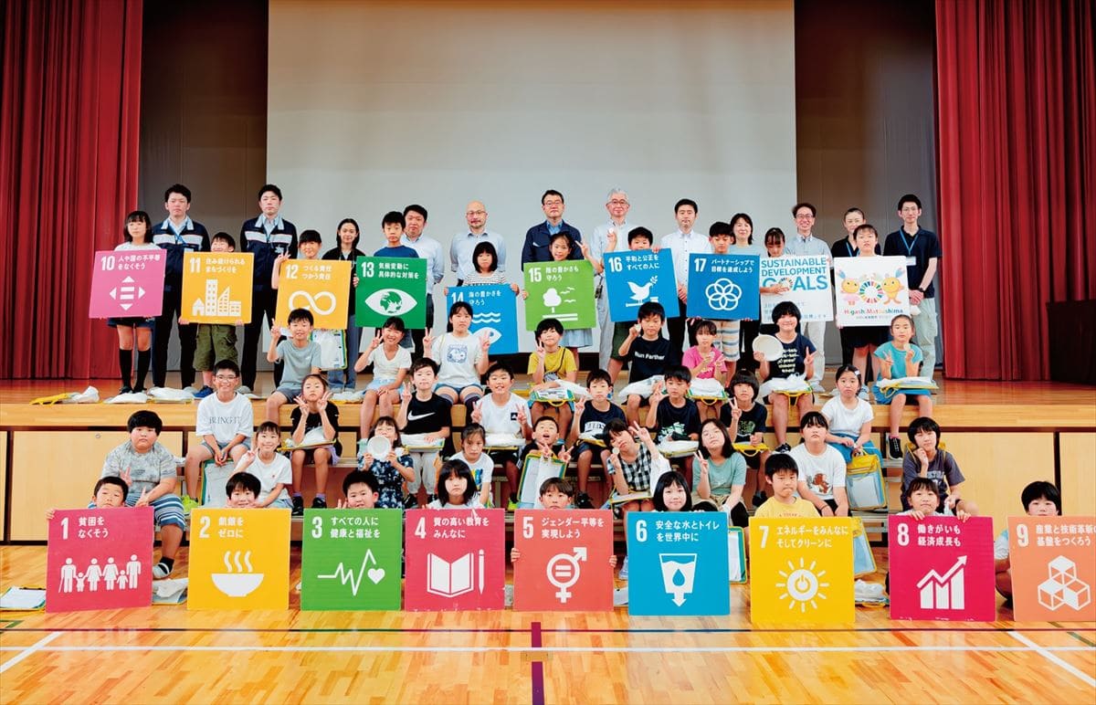 宮城県東松島市では産官学が連携し、SDGs出前授業を行っている