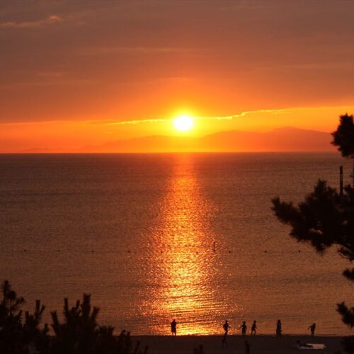 兵庫県南あわじ市の夕日がきれいな慶野松原