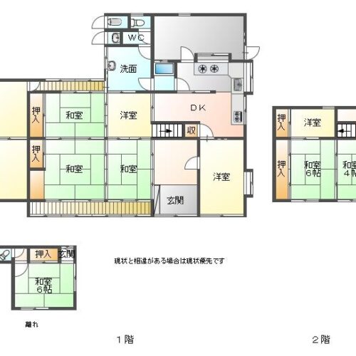 岡山県津山市の物件の間取り図