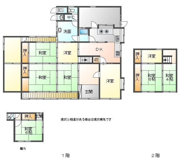 岡山県津山市の物件の間取り図