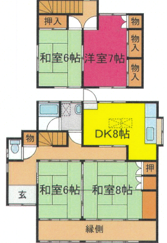 兵庫県宍粟市の物件の間取り図