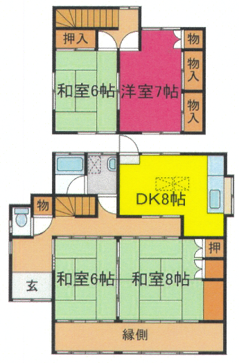 兵庫県宍粟市の物件の間取り図