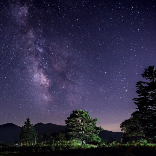 長野県高山村山田牧場からの星空