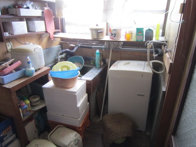 山形県鮭川村の物件の洗濯室