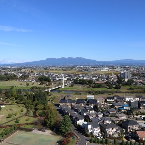 群馬県伊勢崎市にある赤城山（市民病院屋上からの風景）