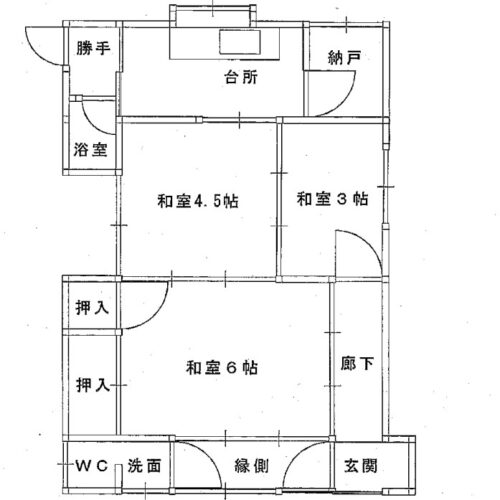 島根県川本町の物件の間取り図です