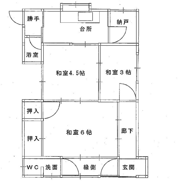 島根県川本町の物件の間取り図です