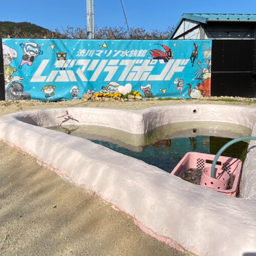 岡山県住みます芸人【江西あきよし】ハート型の池を作って「しぶマリラプポンド」と名付けました。