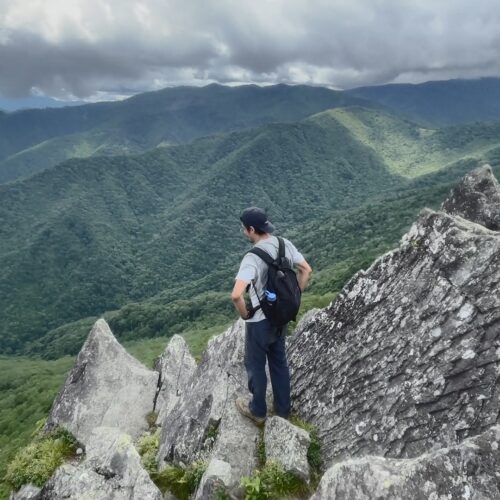 山暮らしでの基礎体力をつけるために登山に挑戦する東出昌大氏の姿。東出昌大出演映画『WILL』より　©2024 SPACE SHOWER FILMS