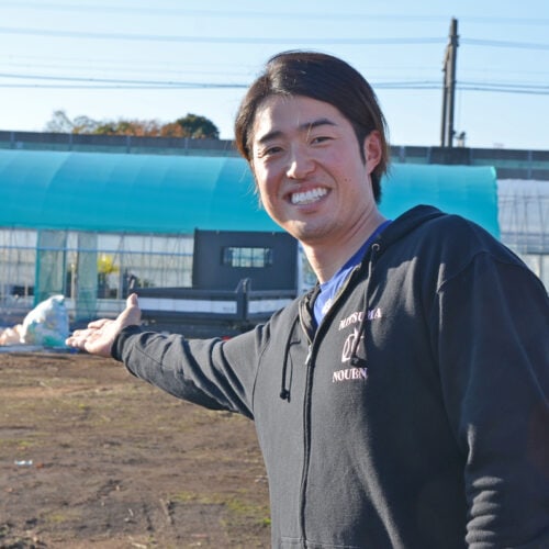 うれしそうに自分のいちご農園を紹介してくれた三ツ間さん