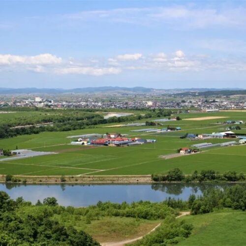 北海道深川市は農畜産業が盛ん。こんな絶景が広がっている。サクランボやリンゴなどを多く生産する果樹王国で、ブランドの「深川牛」や「ふかがわポーク」もおいしい！