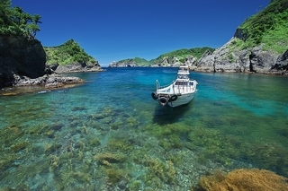 静岡県南伊豆町のヒリゾ浜は抜群の透明度を誇る海岸です。伊豆地区でも有数の美しい海水浴場です。