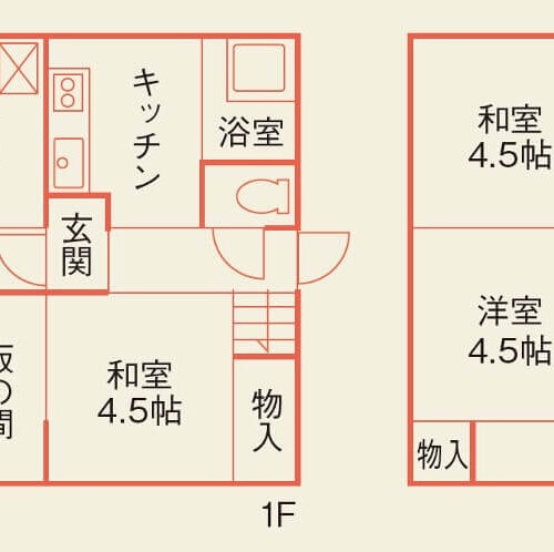 高知県の北東部に位置する香美市の物件の見取り図