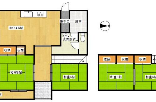 長野県駒ケ根市の物件の間取り図です。