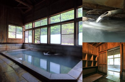 秘湯 滑川温泉 福島屋旅館の湯治客に一番人気の混浴風呂。