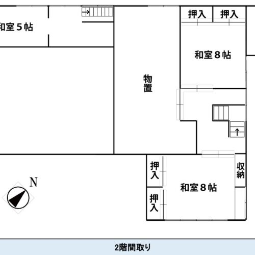 福島県金山町の物件の2階の間取りです。