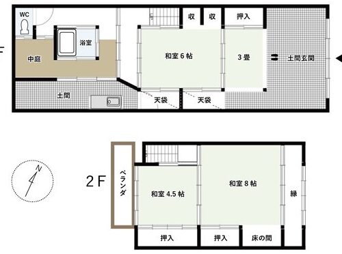 鳥取県倉吉市の物件の間取り図