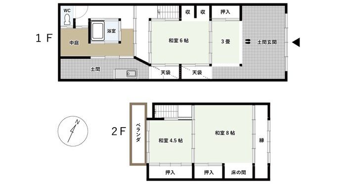 鳥取県倉吉市の物件の間取り図