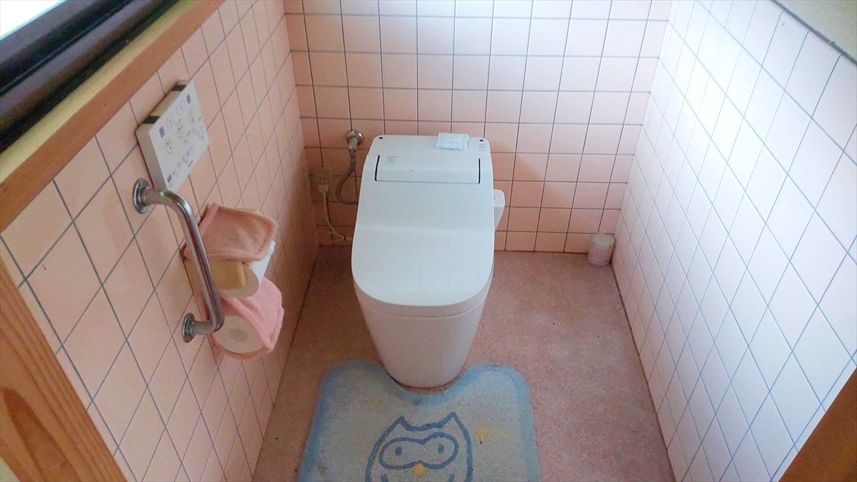 岡山県備前市の物件のトイレ。古民家ですが、トイレは水洗に補修ずみです