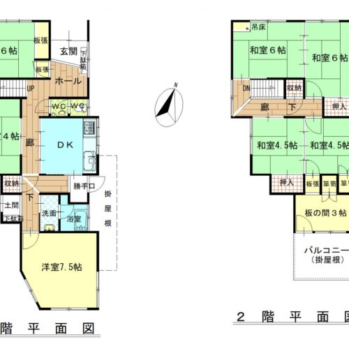 三重県伊賀市の物件の間取り図です。