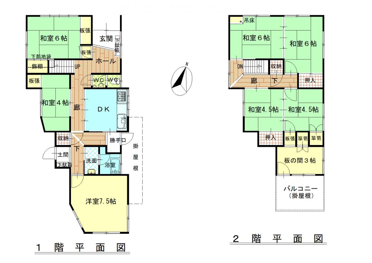 三重県伊賀市の物件の間取り図です。