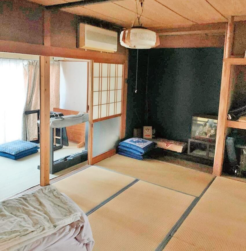 宮崎県高鍋町の物件の和室。6畳の和室が2間続きとなっており、襖を取り外せば広く使える。