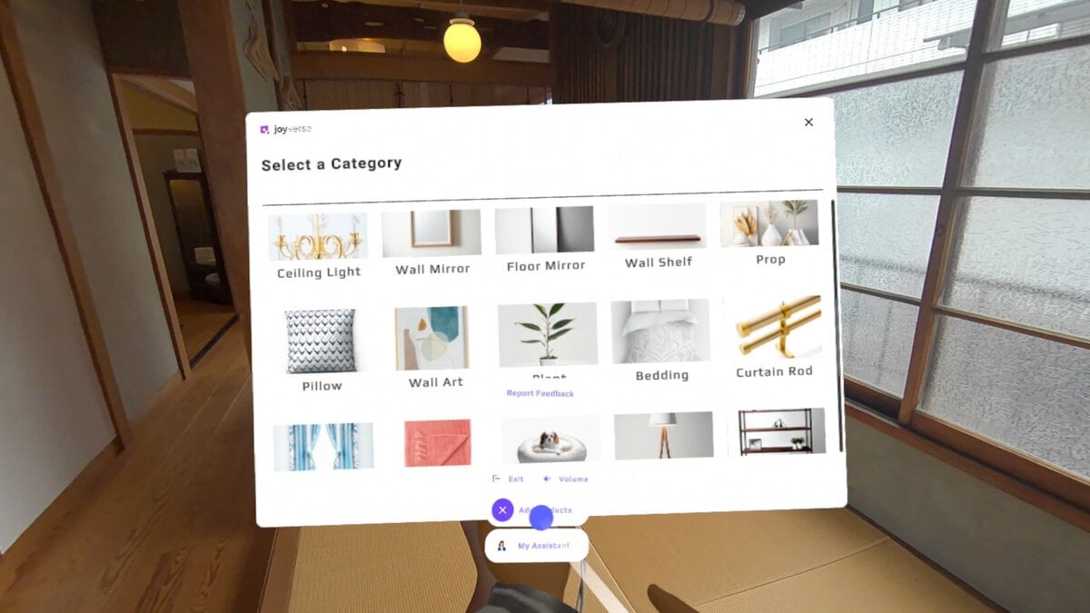 Meta Quest 3の複合現実を使用する『joyverse』というアプリで自分の部屋のインテリアをシュミレーション