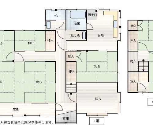 岡山県津山市の物件の間取り図