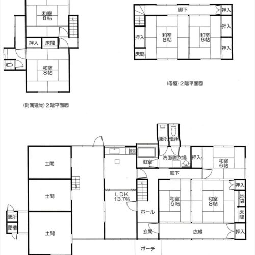 岡山県津山市の物件の間取り図