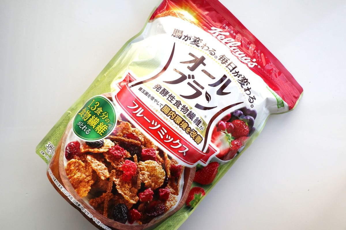 食物繊維の中でも特に腸内細菌のエサになりやすい「オールブラン」は発酵性食物繊維を多く含むシリアル