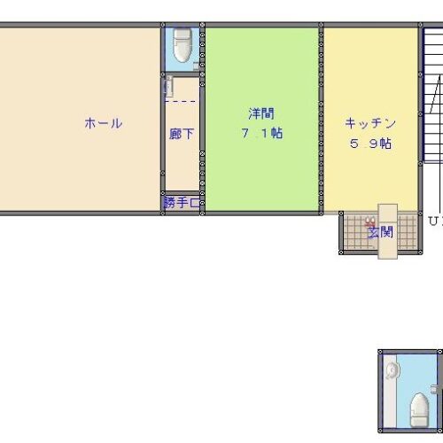 鹿児島県肝付町の物件の1階の間取り図です。