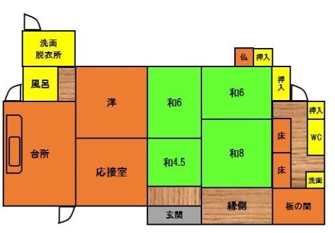 大分県杵築市のカフェ経営もできる物件の間取り