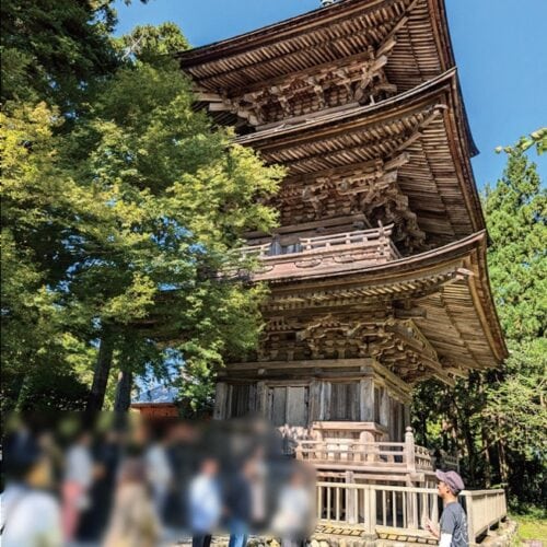 胎内市の海岸砂丘の林の中に位置する乙宝寺。芭蕉ゆかりの寺でもある。