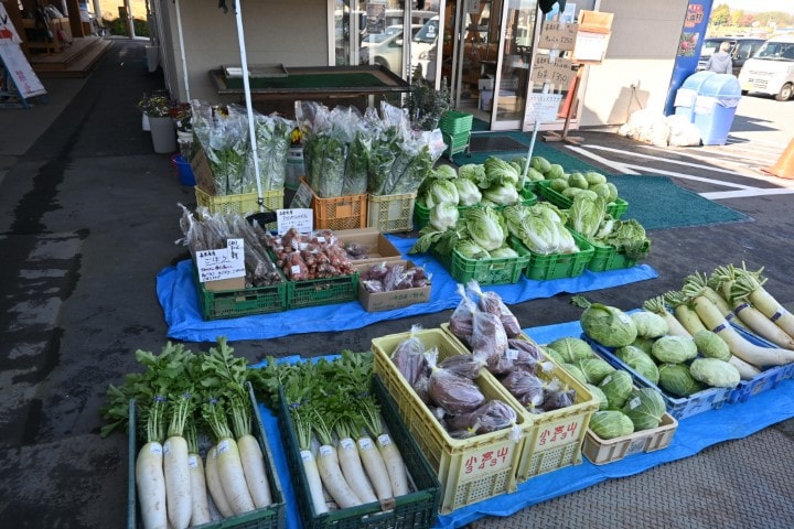 長野県立科町クラインガルテンそばの直売所