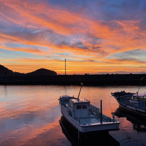 山口県周防大島町の夕日