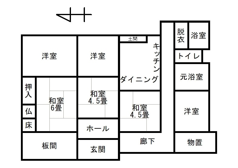 島根県雲南市の物件の間取り図
