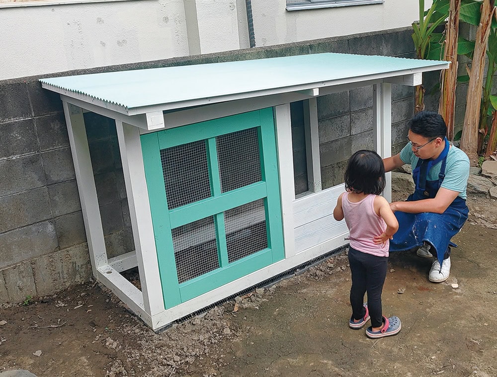 鶏小屋もDIYで製作した