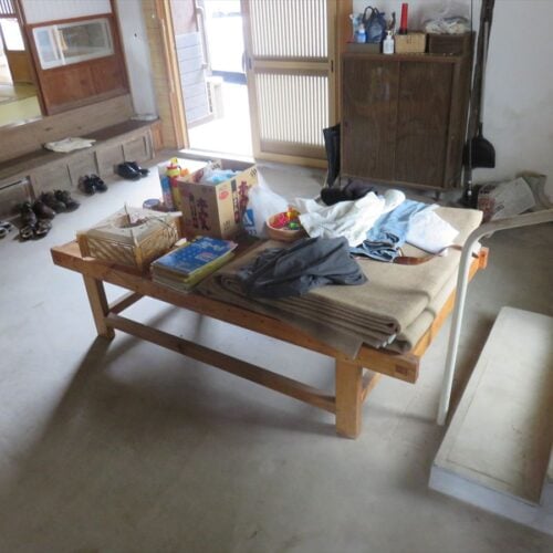 大分県豊後高田市の物件の土間。広さ十分で、さまざまな使い道がありそう。