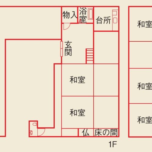 大分県豊後高田市の物件の間取り図。