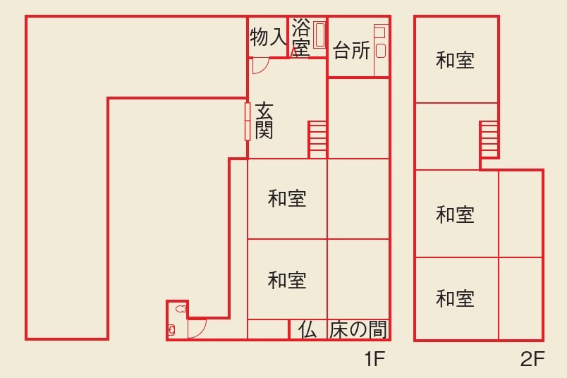 大分県豊後高田市の物件の間取り図。